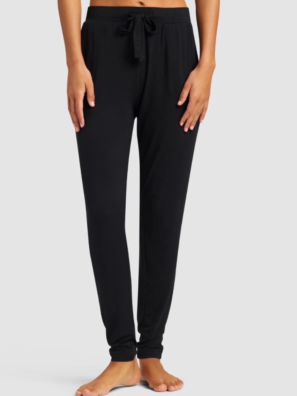 Cozy Earth Bamboo Stretch Knit Tapered Pants Women’s Small Black Lounge Joggers
